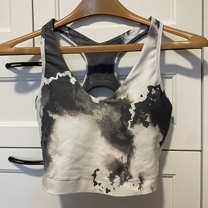 Women’s Size S sports bra gray/white design